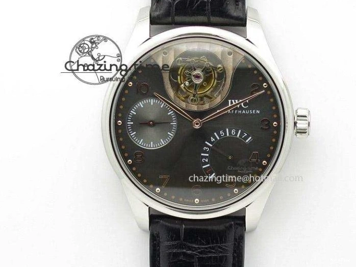 MIROTIME 0325 Classic Portuguese IW371482 ZF 1:1 Best Edition RG Gray Dial Gold Markers On Black Leather Strap A 7265